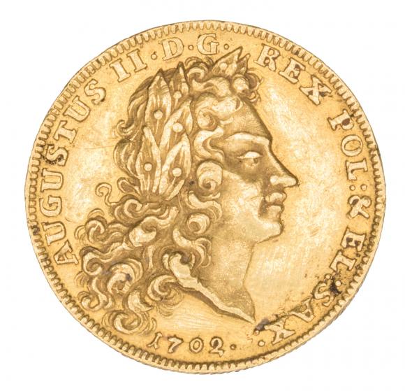 2 dukaty 1702 August II Mocny Polska Drezno