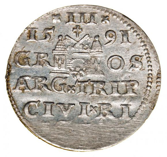 Trojak 1591 Zygmunt III Waza Ryga
