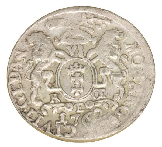 Szóstak 1762 August III Sas Gdańsk