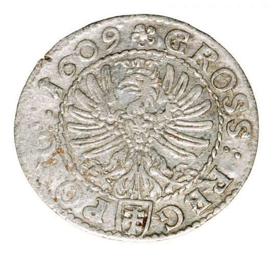 Grosz 1609 Zygmunt III Waza Polska Kraków