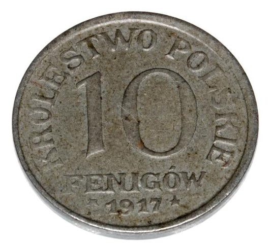 10 fenigów 1917 Królestwo Polskie Stuttgart